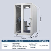 Homelements 1 Person 1.4x1.2x2.3m White & Black Metal Plate Model Mobile Soundproof Room Home Live Broadcast Room Singing Cabin Recording Studio Indoor Telephone Booth Piano Sleeping Soundproof Silent Cabin